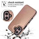 For iPhone 16 Plus Double Buckle Crazy Horse Texture PU Phone Case(Rose Gold) - 3