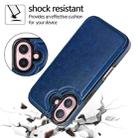For iPhone 16 Double Buckle Crazy Horse Texture PU Phone Case(Blue) - 3