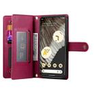 For Google Pixel 7 Pro Nine Card-slot Zipper Wallet Bag Leather Phone Case(Red) - 3