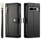 For Google Pixel 7 Pro Nine Card-slot Zipper Wallet Bag Leather Phone Case(Black) - 2