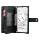 For Google Pixel 7a Nine Card-slot Zipper Wallet Bag Leather Phone Case(Black) - 3