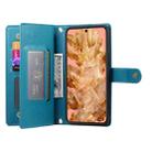 For Google Pixel 8 Nine Card-slot Zipper Wallet Bag Leather Phone Case(Blue) - 3