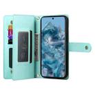 For Google Pixel 8 Pro Nine Card-slot Zipper Wallet Bag Leather Phone Case(Mint Green) - 3