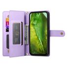 For Google Pixel 8a Nine Card-slot Zipper Wallet Bag Leather Phone Case(Purple) - 3