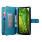 For Google Pixel 8a Nine Card-slot Zipper Wallet Bag Leather Phone Case(Blue) - 3