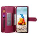 For Google Pixel 9 Pro XL Nine Card-slot Zipper Wallet Bag Leather Phone Case(Red) - 3