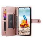 For Google Pixel 9 Pro XL Nine Card-slot Zipper Wallet Bag Leather Phone Case(Pink) - 3