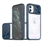 For iPhone 11 Clear Acrylic + PC + TPU MagSafe Lens Sliding Cover Full Coverage Phone Case(Navy Blue) - 1