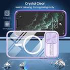 For iPhone 11 Clear Acrylic + PC + TPU MagSafe Lens Sliding Cover Full Coverage Phone Case(Purple) - 2