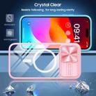 For  iPhone 11 Pro Max Clear Acrylic + PC + TPU MagSafe Lens Sliding Cover Full Coverage Phone Case(Pink+Cyan) - 2