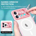 For  iPhone 12 Pro Max Clear Acrylic + PC + TPU MagSafe Lens Sliding Cover Full Coverage Phone Case(Pink+Cyan) - 3