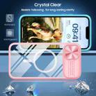 For iPhone 14 / 14 Plus Clear Acrylic + PC + TPU MagSafe Lens Sliding Cover Full Coverage Phone Case(Pink+Cyan) - 2