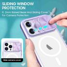 For  iPhone 14 Pro Max Clear Acrylic + PC + TPU MagSafe Lens Sliding Cover Full Coverage Phone Case(Purple) - 3