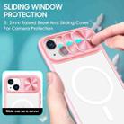 For iPhone 14 Plus Clear Acrylic + PC + TPU MagSafe Lens Sliding Cover Full Coverage Phone Case(Pink+Cyan) - 3