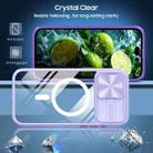 For iPhone 16 Pro Max Clear Acrylic + PC + TPU MagSafe Lens Sliding Cover Full Coverage Phone Case(Purple) - 2