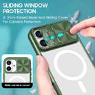 For iPhone 16 Plus Clear Acrylic + PC + TPU MagSafe Lens Sliding Cover Full Coverage Phone Case(Olive Green) - 3