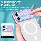 For iPhone 16 Plus Clear Acrylic + PC + TPU MagSafe Lens Sliding Cover Full Coverage Phone Case(Purple) - 3