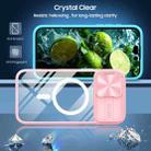For iPhone 16 Clear Acrylic + PC + TPU MagSafe Lens Sliding Cover Full Coverage Phone Case(Pink+Cyan) - 2