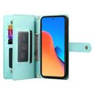 For Redmi 12 5G / 4G / Note 12R Nine Card-slot Zipper Wallet Bag Leather Phone Case(Mint Green) - 3