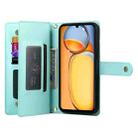 For Redmi 13C 5G / 4G / Xiaomi Poco C65 Nine Card-slot Zipper Wallet Bag Leather Phone Case(Mint Green) - 3