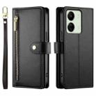 For Redmi 13C 5G / 4G / Xiaomi Poco C65 Nine Card-slot Zipper Wallet Bag Leather Phone Case(Black) - 2