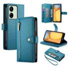 For Redmi 13C 5G / 4G / Xiaomi Poco C65 Nine Card-slot Zipper Wallet Bag Leather Phone Case(Blue) - 1