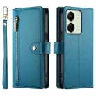 For Redmi 13C 5G / 4G / Xiaomi Poco C65 Nine Card-slot Zipper Wallet Bag Leather Phone Case(Blue) - 2