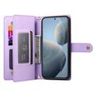 For Redmi K70E / Xiaomi Poco X6 Pro Nine Card-slot Zipper Wallet Bag Leather Phone Case(Purple) - 3