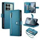 For Redmi K70E / Xiaomi Poco X6 Pro Nine Card-slot Zipper Wallet Bag Leather Phone Case(Blue) - 1