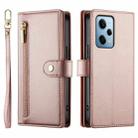 For Redmi Note 12 Pro / Xiaomi Poco X5 Pro Nine Card-slot Zipper Wallet Bag Leather Phone Case(Pink) - 2