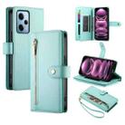 For Redmi Note 12 Pro / Xiaomi Poco X5 Pro Nine Card-slot Zipper Wallet Bag Leather Phone Case(Mint Green) - 1