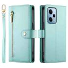 For Redmi Note 12 Pro / Xiaomi Poco X5 Pro Nine Card-slot Zipper Wallet Bag Leather Phone Case(Mint Green) - 2