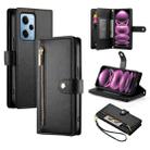 For Redmi Note 12 Pro / Xiaomi Poco X5 Pro Nine Card-slot Zipper Wallet Bag Leather Phone Case(Black) - 1