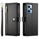 For Redmi Note 12 Pro / Xiaomi Poco X5 Pro Nine Card-slot Zipper Wallet Bag Leather Phone Case(Black) - 2