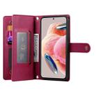 For Redmi Note 12 4G / Note 12R Pro Nine Card-slot Zipper Wallet Bag Leather Phone Case(Red) - 3