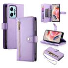 For Redmi Note 12 4G / Note 12R Pro Nine Card-slot Zipper Wallet Bag Leather Phone Case(Purple) - 1