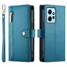 For Redmi Note 12 4G / Note 12R Pro Nine Card-slot Zipper Wallet Bag Leather Phone Case(Blue) - 2