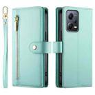 For Redmi Note 12 5G / Xiaomi Poco X5 Nine Card-slot Zipper Wallet Bag Leather Phone Case(Mint Green) - 2