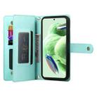 For Redmi Note 12 5G / Xiaomi Poco X5 Nine Card-slot Zipper Wallet Bag Leather Phone Case(Mint Green) - 3