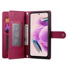 For Redmi Note 12S 4G / Note 11 4G Nine Card-slot Zipper Wallet Bag Leather Phone Case(Red) - 3