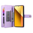 For Redmi Note 13 5G Nine Card-slot Zipper Wallet Bag Leather Phone Case(Purple) - 3