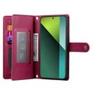 For Redmi Note 13 Pro 5G / Xiaomi Poco X6 Nine Card-slot Zipper Wallet Bag Leather Phone Case(Red) - 3
