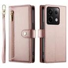 For Redmi Note 13 Pro 5G / Xiaomi Poco X6 Nine Card-slot Zipper Wallet Bag Leather Phone Case(Pink) - 2