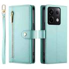 For Redmi Note 13 Pro 5G / Xiaomi Poco X6 Nine Card-slot Zipper Wallet Bag Leather Phone Case(Mint Green) - 2