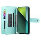 For Redmi Note 13 Pro 5G / Xiaomi Poco X6 Nine Card-slot Zipper Wallet Bag Leather Phone Case(Mint Green) - 3