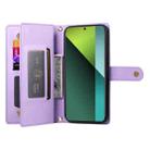 For Redmi Note 13 Pro 5G / Xiaomi Poco X6 Nine Card-slot Zipper Wallet Bag Leather Phone Case(Purple) - 3