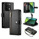 For Redmi Note 13 Pro 5G / Xiaomi Poco X6 Nine Card-slot Zipper Wallet Bag Leather Phone Case(Black) - 1