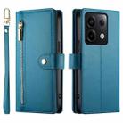 For Redmi Note 13 Pro 5G / Xiaomi Poco X6 Nine Card-slot Zipper Wallet Bag Leather Phone Case(Blue) - 2