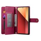 For Redmi Note 13 Pro 4G / Xiaomi Poco M6 Pro Nine Card-slot Zipper Wallet Bag Leather Phone Case(Red) - 3