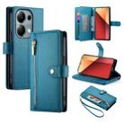 For Redmi Note 13 Pro 4G / Xiaomi Poco M6 Pro Nine Card-slot Zipper Wallet Bag Leather Phone Case(Blue) - 1